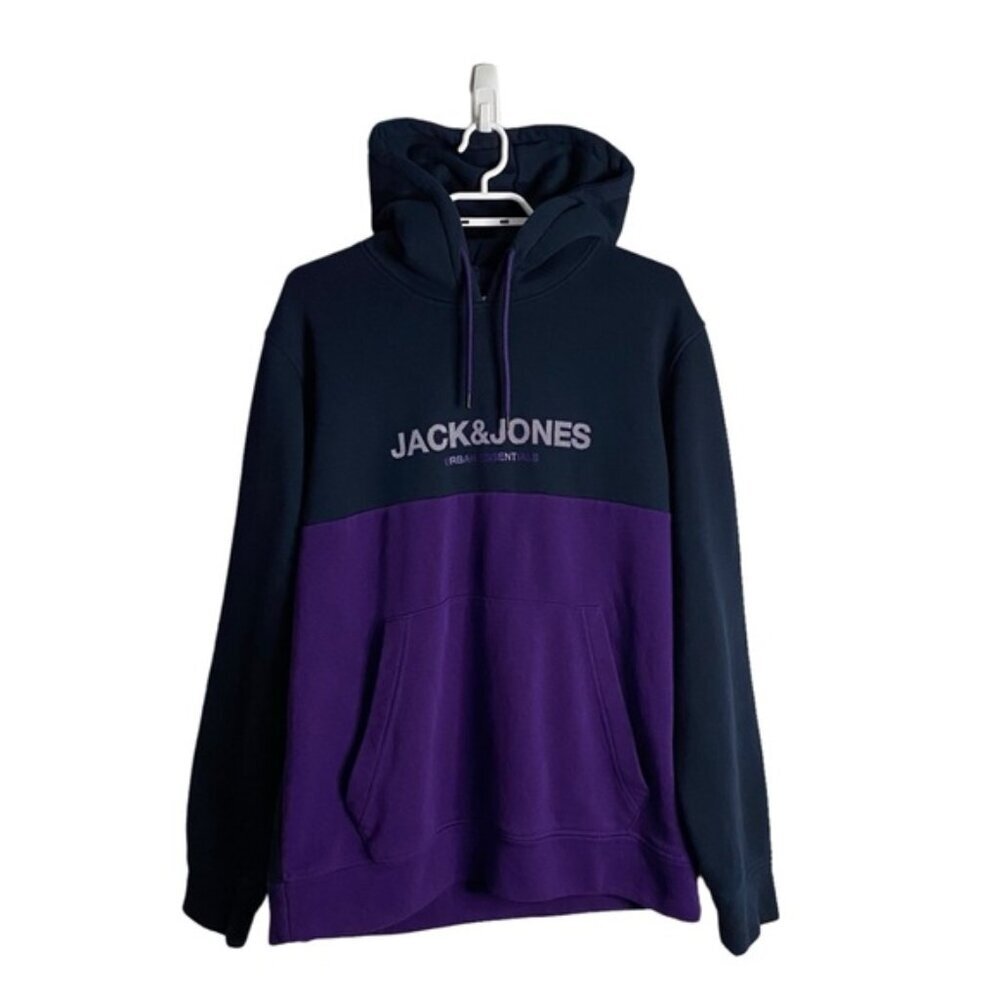 Jack & Jones Urban Color Blocking Blue/Purple Sweatshirt Hoodie